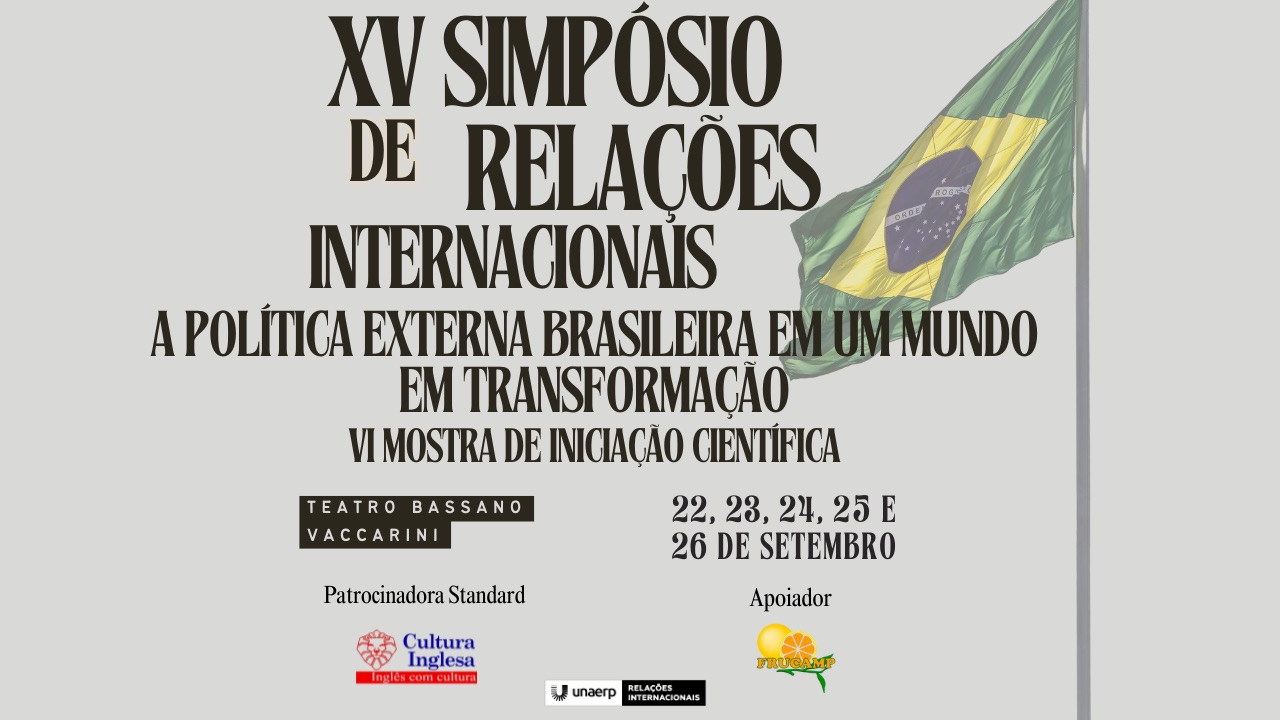 Cartaz do XV Simpósio de Relações Internacionais, 2025